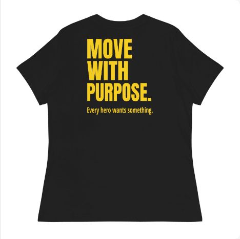 STORIGEN GOAL women's Bella + Canvas 6400 black tee, back Printful preview.