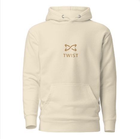 STORIGEN™ TWIST Hoodie — Bone & Gold