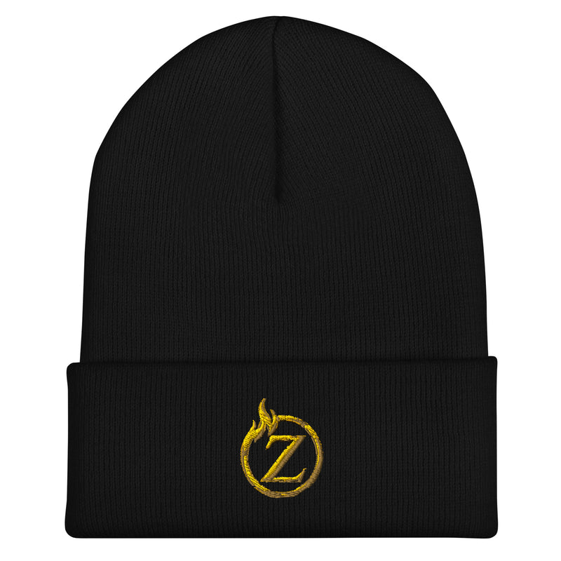 Zeyontel Signature Gold Flame Cuffed Beanie