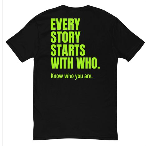 STORIGEN CHARACTER Men Next Level 3600 black tee, back Printful preview.