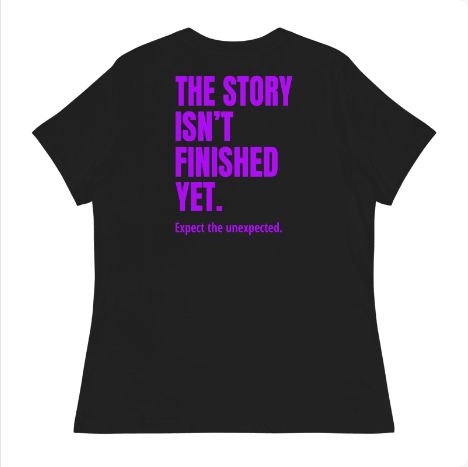 STORIGEN TWIST women's Bella + Canvas 6400 black tee, back Printful preview.